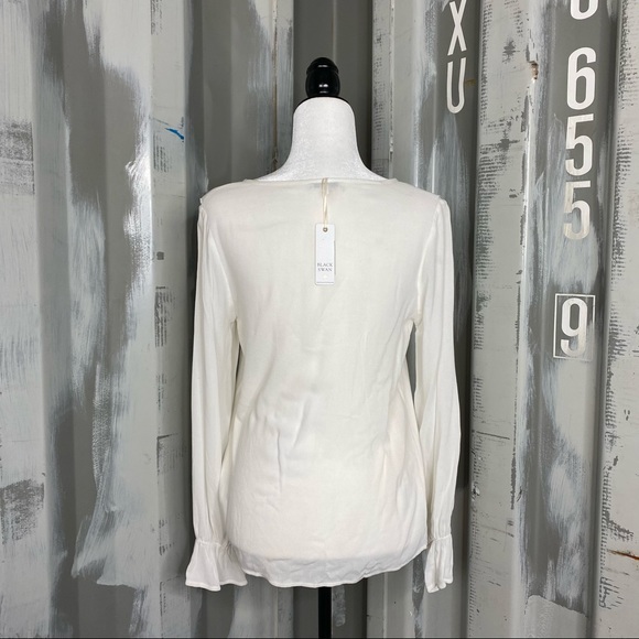 🆕 NWT Black Swan Long Sleeve Frilly White Ruffle Romantic Poet Blouse S/SMALL - Picture 9 of 11